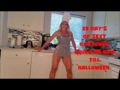 Reba Fitness cooking up a storm in the Kitchen | 25 Day's of SEXY costumes!!!!