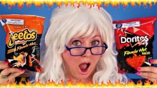 Granny Tries Flamin Hot Doritos Cheetos Funyuns Fries Pork Skins
