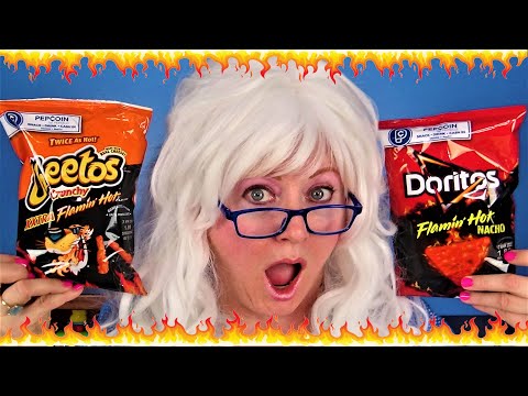 Granny Tries Flamin Hot Doritos Cheetos Funyuns Fries Pork Skins