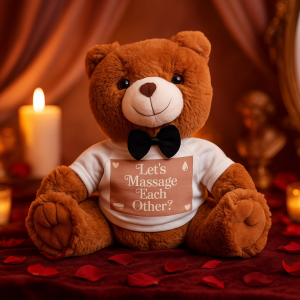 “Let’s Massage Each Other?” Teddy Bear | Romantic Gift Plush by Cupids Ero